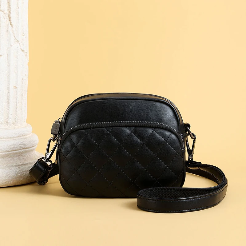 Diamond Lattice Women's Shoulder Bag Leather Female Crossbody Bags Luxury Handbags Organizer and Purses Shopping Cell Phone Bag