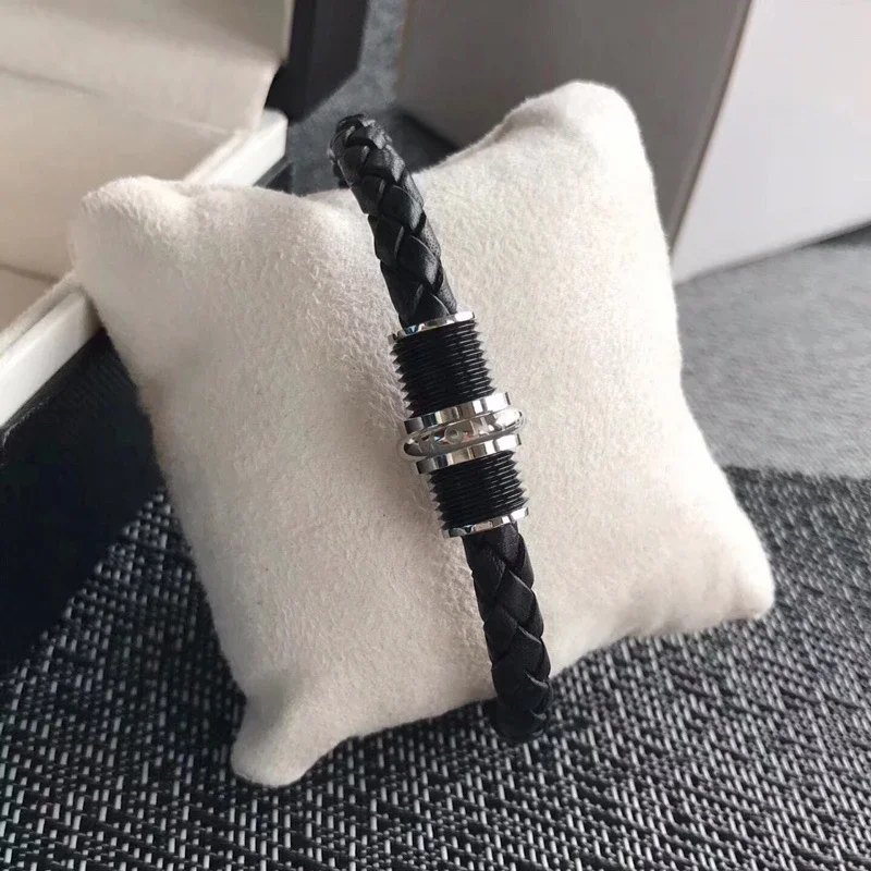 PJS 3 Colors MB High Quality Bracelet Rubber Luxury Stainless Steel Magnet Buckle Trendy And Fashionable Classic With Box Set