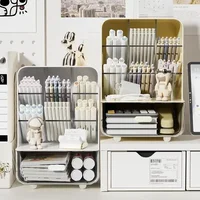 Large Capacity Slanted Pen Holder Desk Stationery Storage Box for School Office Desktop Sundry Storage Rack Desk Organizer 2