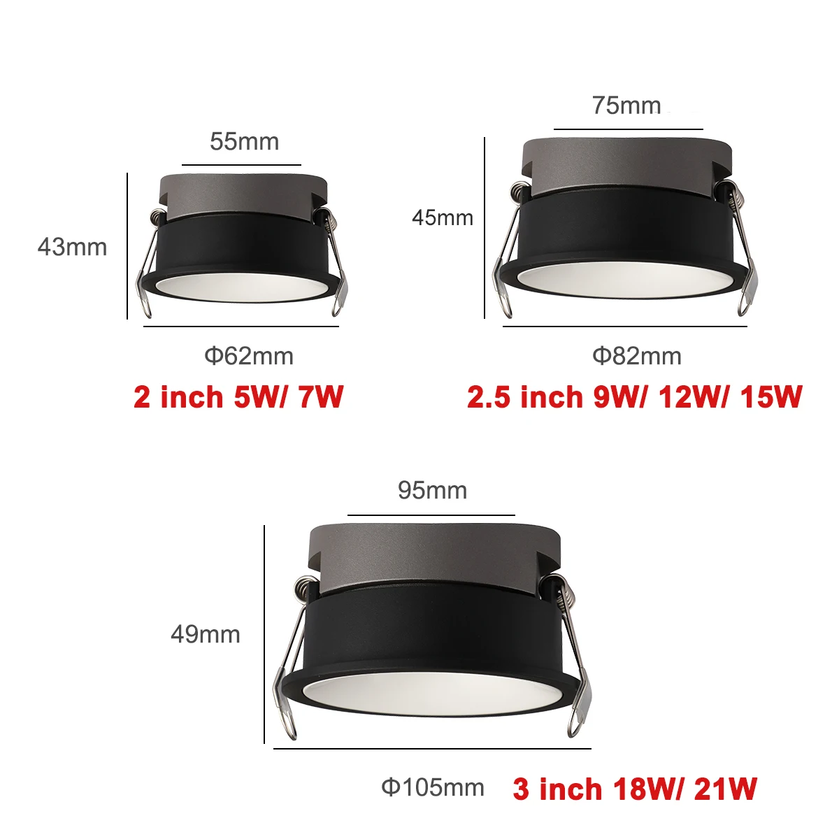 LED downlight Recessed ceiling spotlight Recessed LED COB Spotlight Ultra Thin Dimmable Anti-glare Aluminum High CRI Downlight Living Room Bedroom Spot Ceiling Lamp