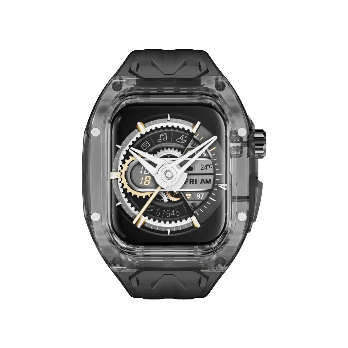Transparent Modification Kit For Apple Watch 11 10 987 46 45mm Strap Case for IWatch Series 44 40mm 654SE Rubber Band Refit Mod