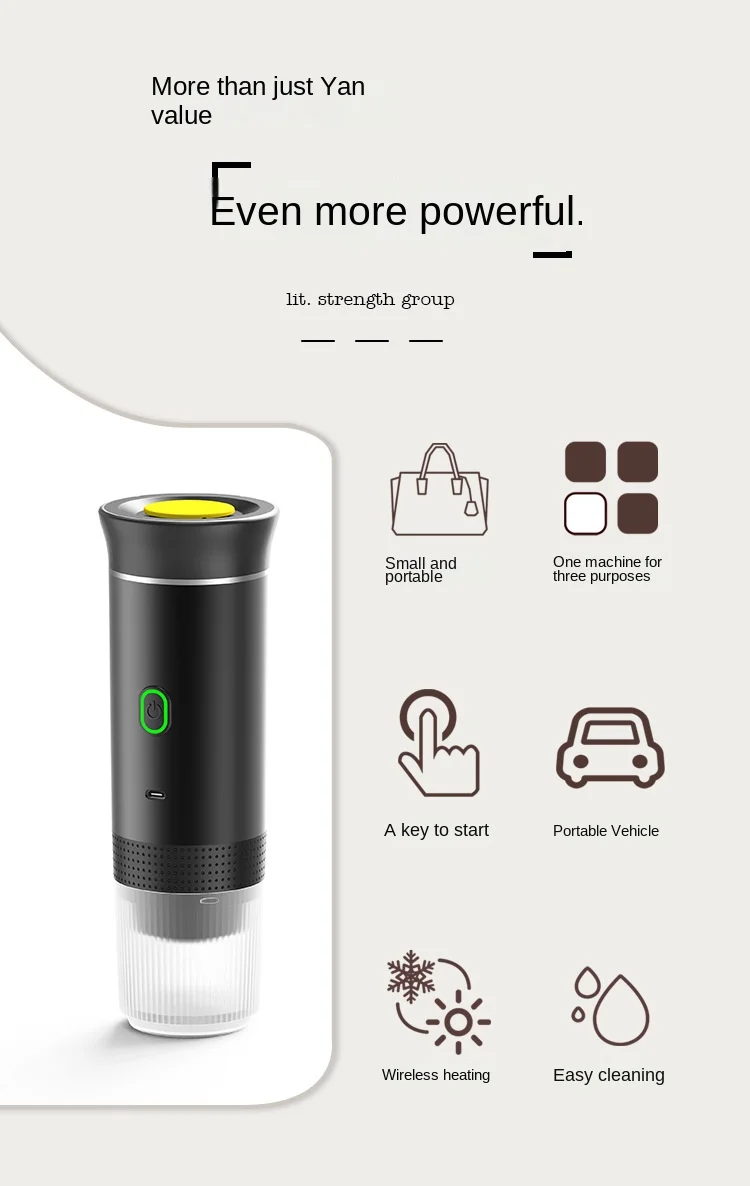 Description Picture 3 of itemPortable Wireless Electric Espresso Coffee Machine For Travel &Car &Home Camping Coffee Maker 3-in-1 Capsule Powder Coffee Maker