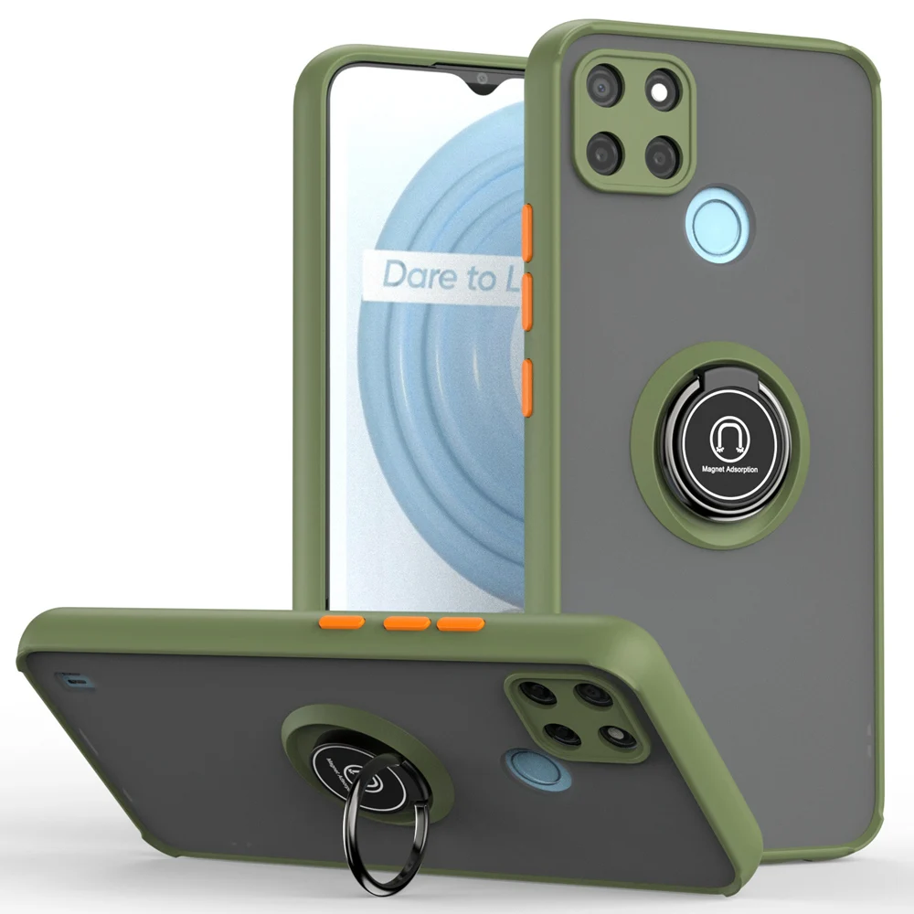 KEYSION Fashion Matte Case für Realme C21Y C25Y C20 C11 2021 Transparenter Ring Stoßfeste Telefonabdeckung für OPPO A15S A53 A_voghion.com
