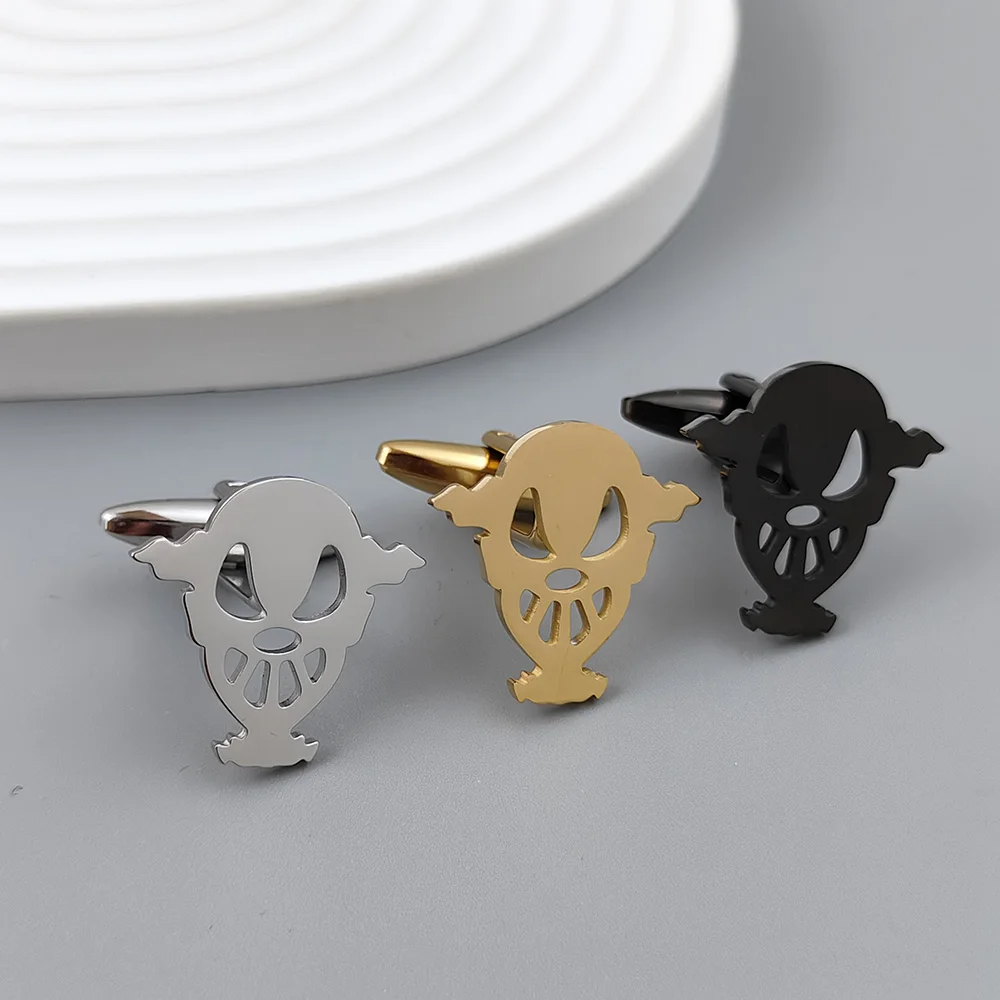 

Запонки в стиле панк из нержавеющей стали с мультяшным изображением черепа