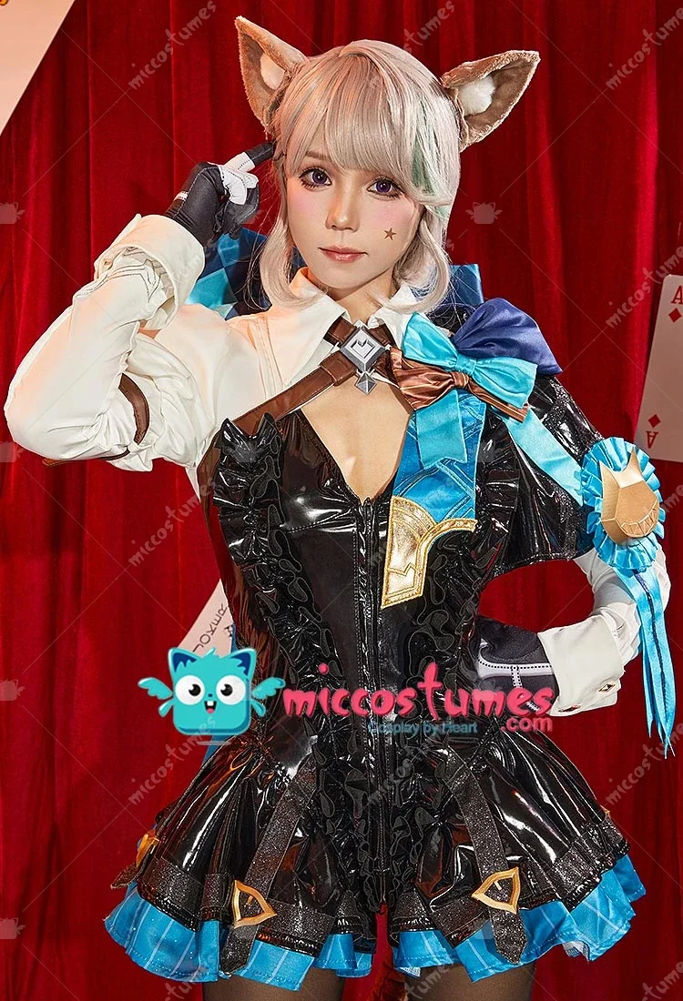 

Женский костюм для косплея Miccostumes, боди и шаль с хвостом и перчатками