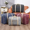 Plaid Print Clothes Quilt Storage Bag Large Moisture-proof Moving Luggage Bag Household Non-woven Fabric Clothing Woven Bag 4