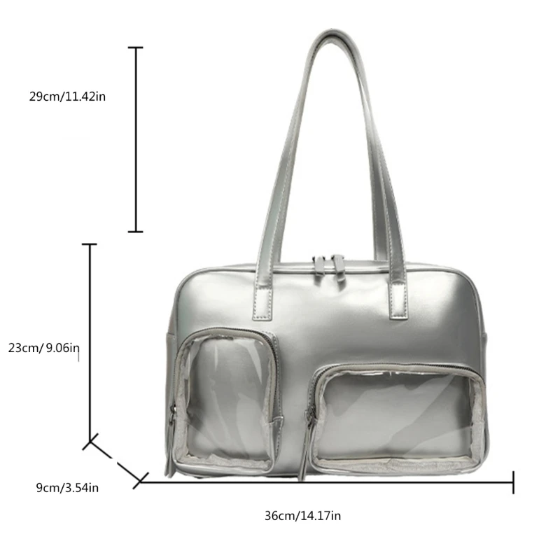 Fashionable Ita Bag Student Underarm Bag Large Capacity PU Leather Shoulder Purse Suitable for Various Occasion