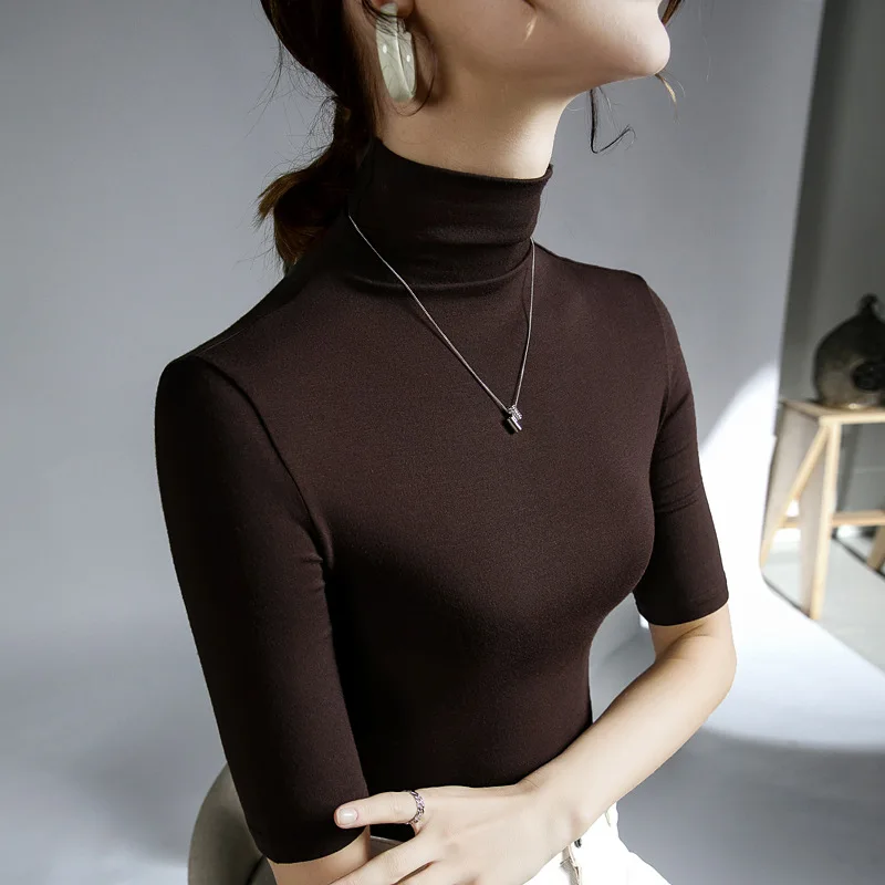 

High Quality 2024 Women Tops Elastic Force T-shirt Female Clothing Winter Autumn Sexy Crop Top Clothes Fashion Casual Blouse Y2k