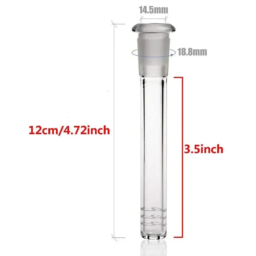 4 Pcs 4.7" Clear Glass DownStem Diffuser 14mm Male Down Stem with 2 Cleanning Brushes