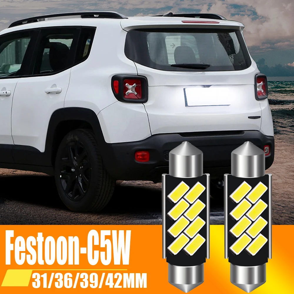 2X Festone 36Mm Canbus Led Lampadina C5W 31Mm 36Mm 42Mm 39Mm Interni Auto Dome Map Lampada Targa Luce Per Vw Golf 4 Auto