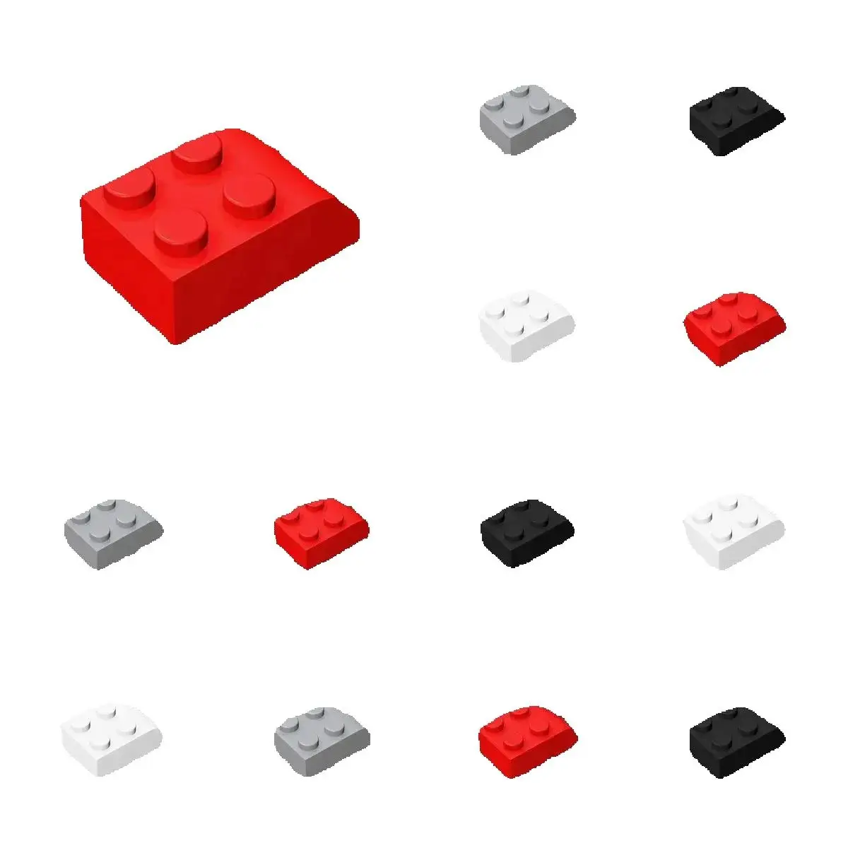 50 Stück 6215 Gebogene 3x2 Bausteine Set mit 4 Noppen, Schrägsteinchen, Partikel-Puzzle, Lernspielzeug, Geburtstagsgeschenk für Kinder