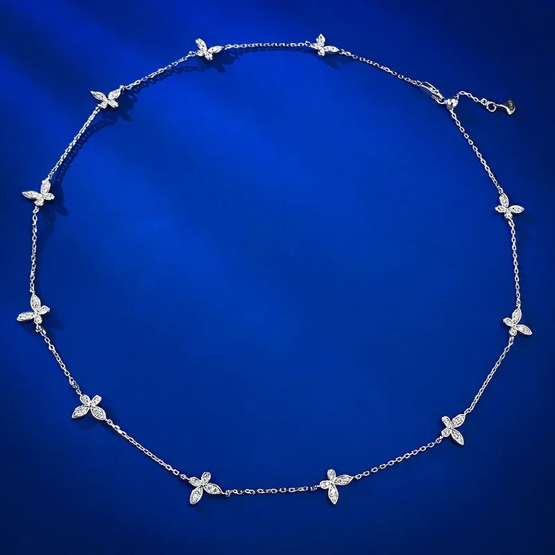 

Spring Qiaoer 100% 925 Sterling Silver Butterfly Lab Sapphire Gemstone Women Necklace Pendant Fine Jewelry Wedding Gifts