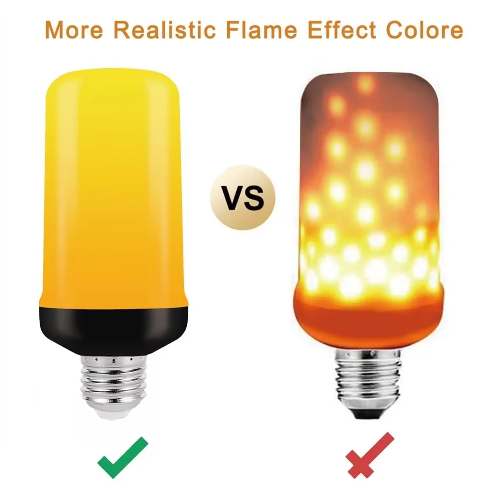 LED Light Bulbs B22/E27 Flame Effect 4 Modes Flickering Fire Simulation For Home Garden Party Bar Festival & Outdoor Decor