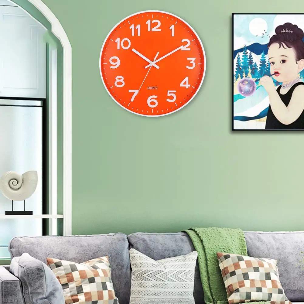 Kitchen Wall Clock High-precision 12-inch Wall Clock Battery Operated Easy-to-read Silent Non-ticking Quartz Timepiece for Home 5