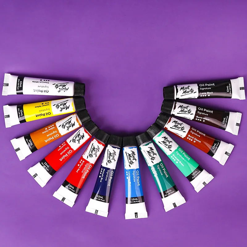 Professional 12/24 Colors 12 ML Tube Oil Paints Art For Artists Canvas Pigment Art Supplies Drawing Set Good Coverage