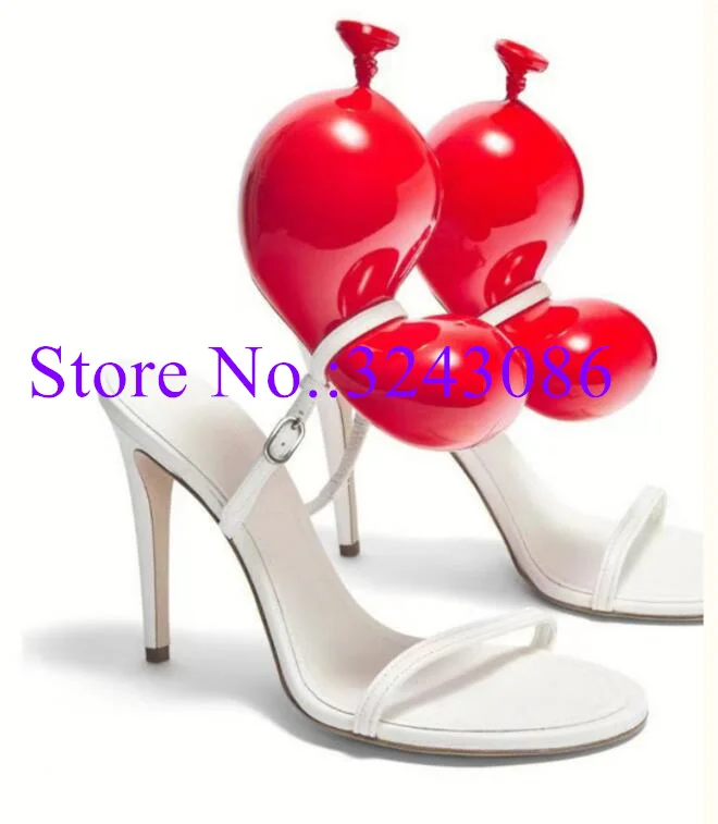 

New Arrival Balloon Decor Sandals Lady Fashion Stiletto Heel Slippers Sexy Slip-on Pumps Woman Runway Shoes Dropship