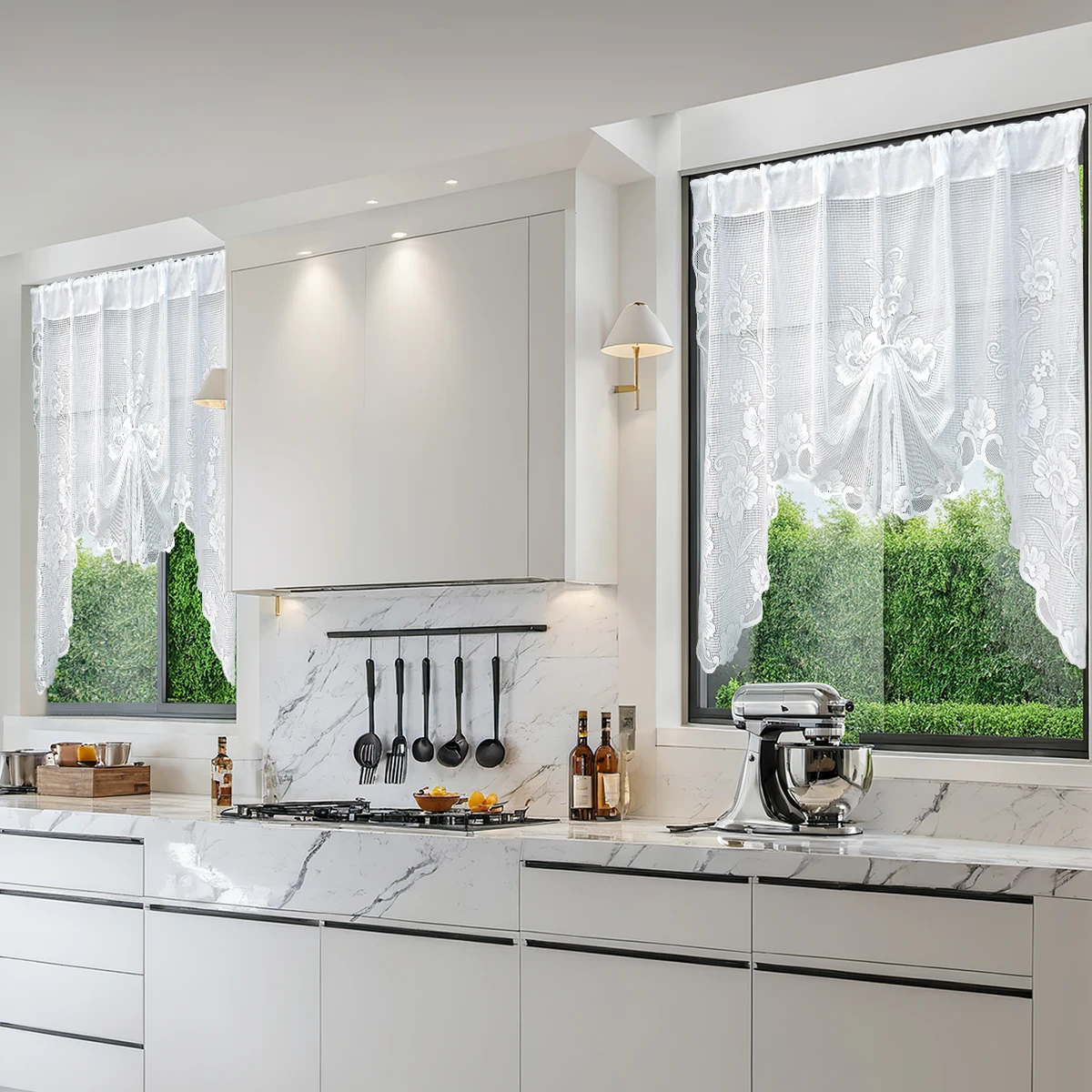 1PC woven butterfly style pull-out window screen, elegant and beautiful, suitable for kitchen and living room partitions 5