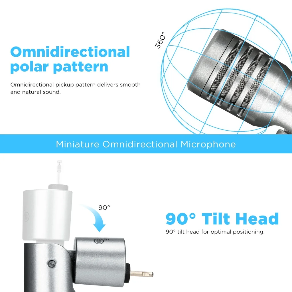 BOYA BY-P4D Mini Plug and Play Portable Condenser Microphone for iphone 13 14 ipad iOS Devices Youtube Live Video Recording Vlog