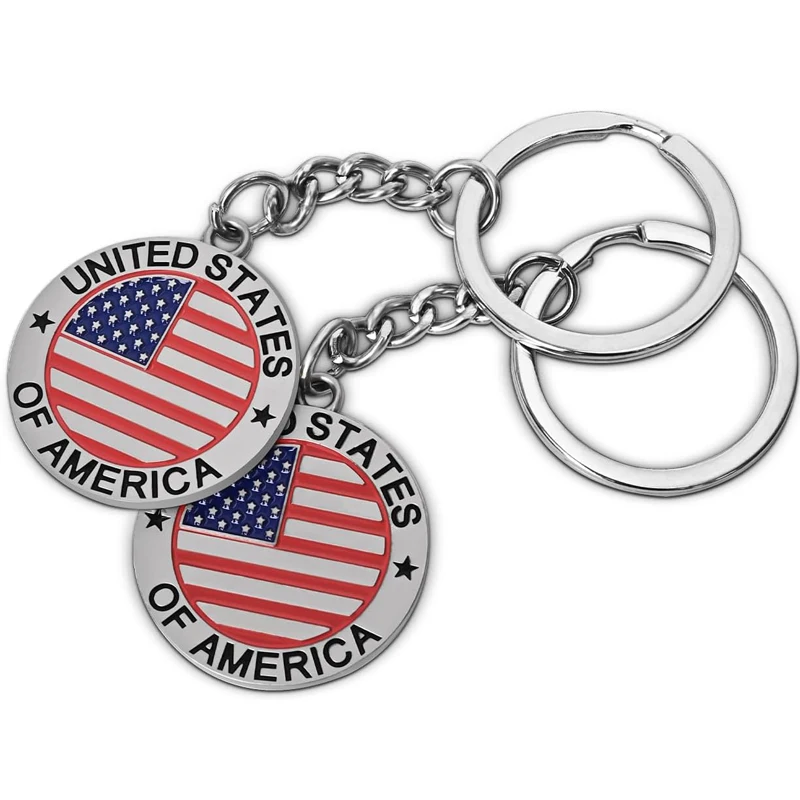 NYC US Vereinigte Staaten von Amerika Schlüsselanhänger Metall Schlüsselanhänger Sternstreifen US-Flagge Souvenir Patriotische Weihnachtsgeschenke für Männer Frauen