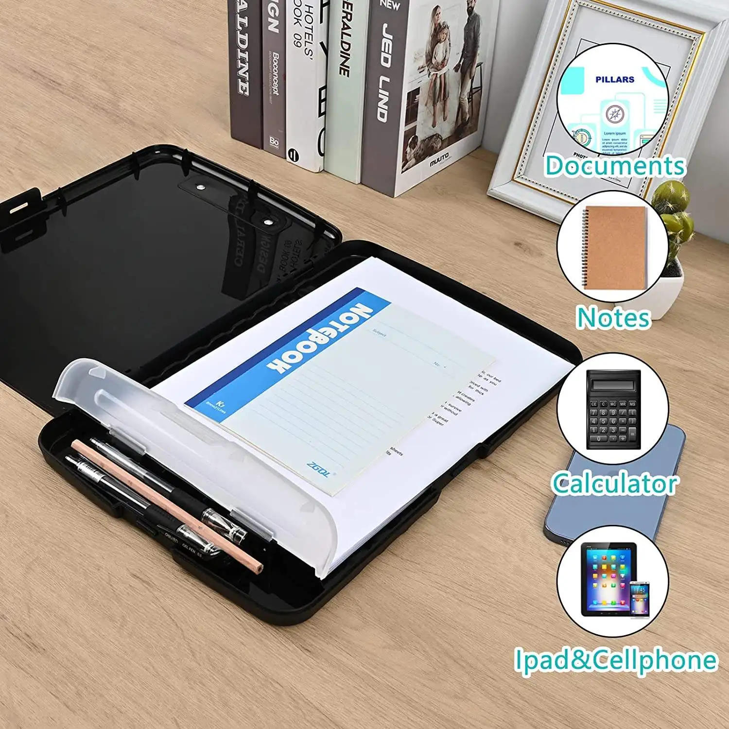 File box a4 pen slot student writing board paper file storage file box plastic information writing board clip stationery storage box