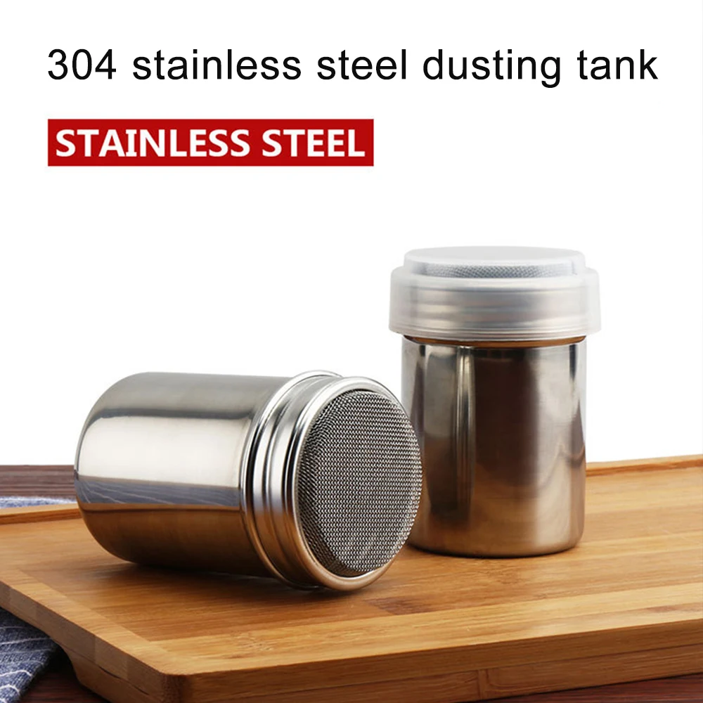 Flour Sugar Icing Mesh Sifter Stainless Steel Cooking Powder Dispenser Fine Mesh Filtering Spreading Can for Cooking Baking