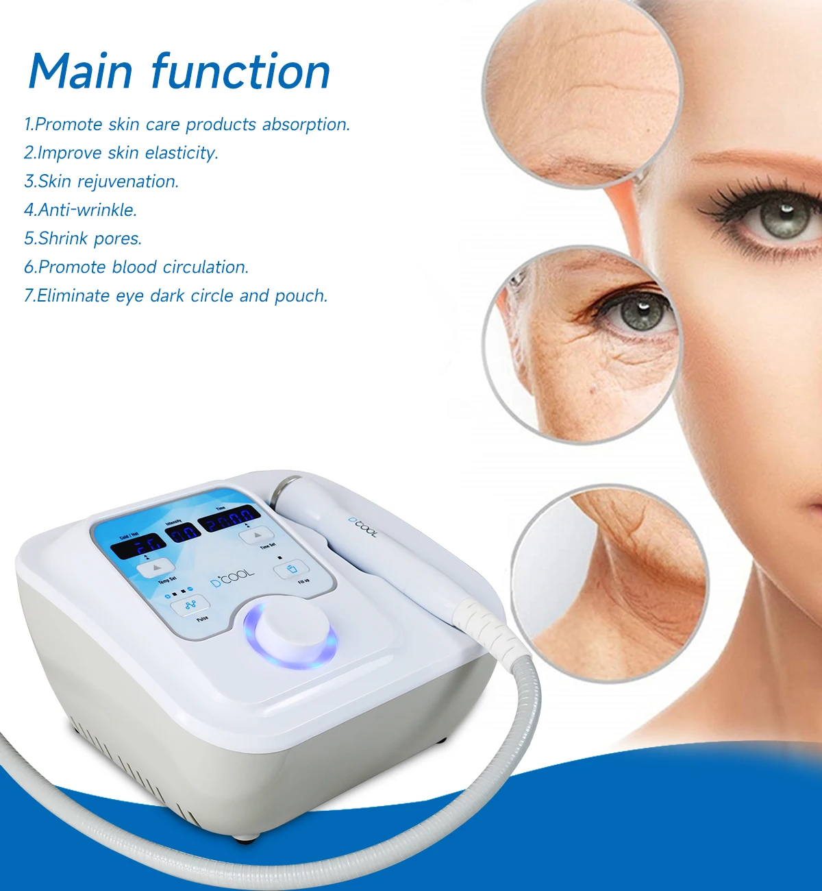 4QUEENS NEW Dcool Skin Tightening Machine Portable Cool Hot EMS For Facial Skin Care Beauty Device 5