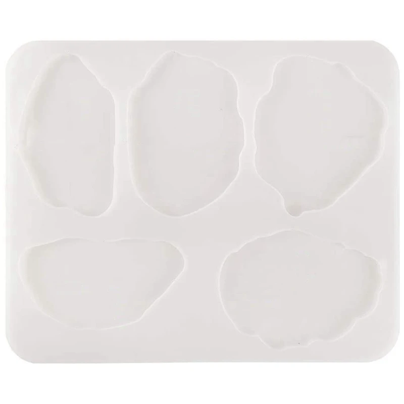 

Large Silicone Resin Coaster Mold, Irregular Epoxy Silicone Mold With 5 Cavity, Creative Silicone Mold