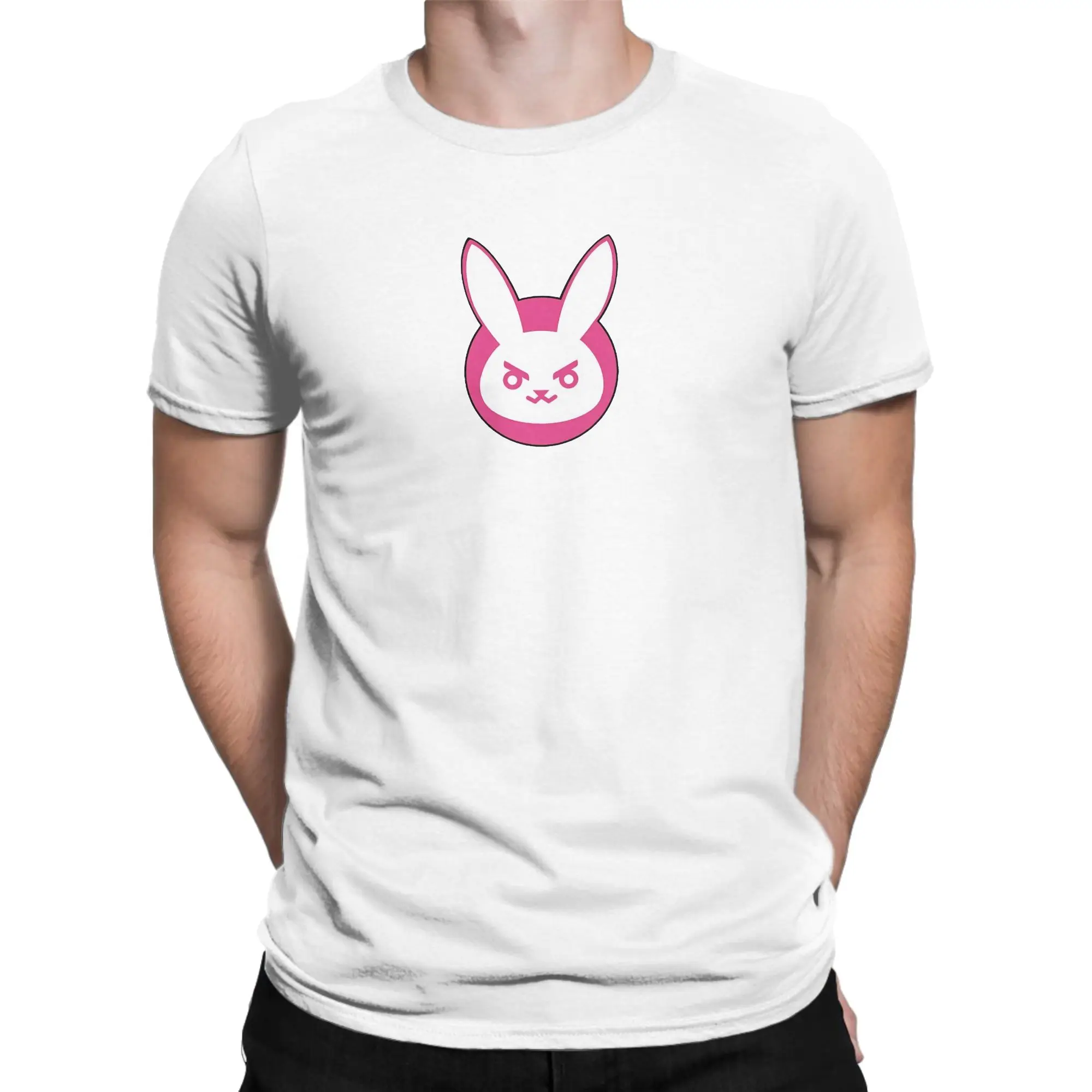 Herren- und Damen-T-Shirt Dva Bunny, Neuheit, 100 % Baumwolle, kurzärmelig, Overwatch-Spiel-T-Shirt, Rundhalsausschnitt, Kleidung in Übergröße