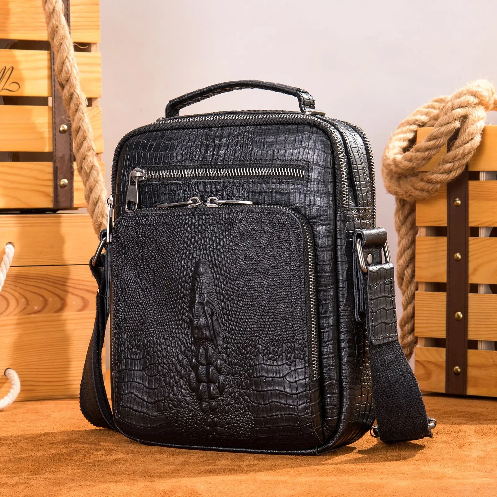 

Newsbirds Fashion Genuine Leather Shoulder Bag For Man Luxury Cowskin Crossbody Bag Daily Sling Bag Cover Shoulder Pack Men Male