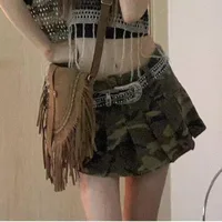 Jupes plissées de style américain pour femmes, vêtements vintage, camsalomon, High Street Fit, étudiants, tout match, jeune, sexy, chic, été 2