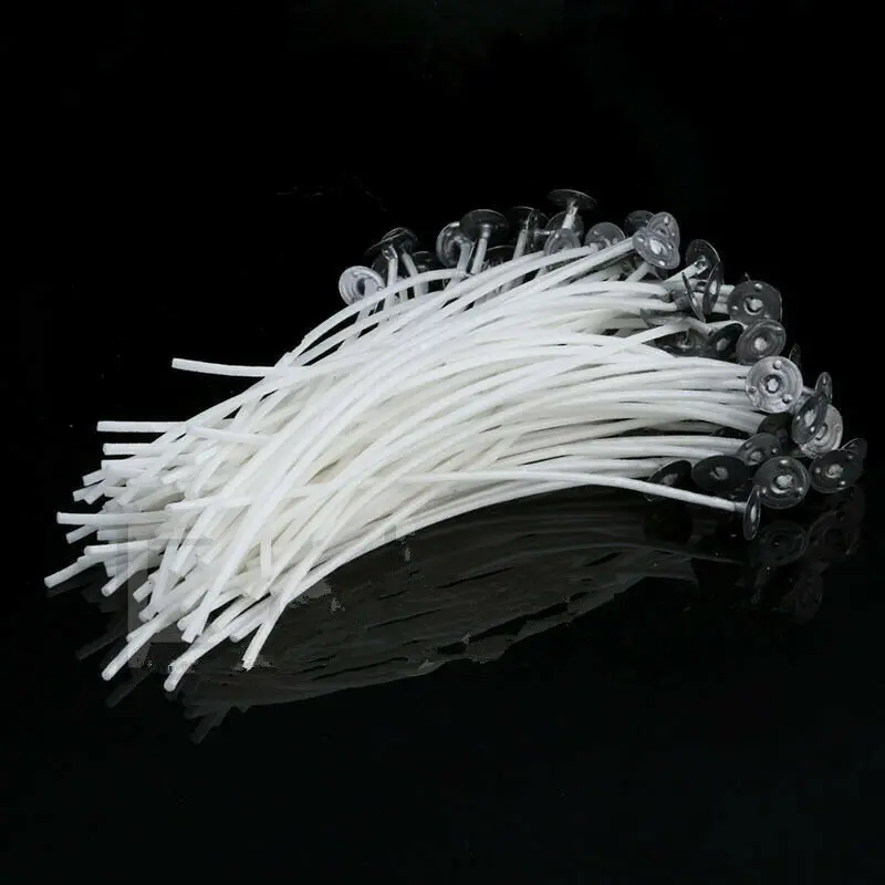 20pcs/set Waxed Cotton Candle Wicks with Stand Original Smokeless Candle DIY Wicks Soy Oil Wax Core Woven Making Candles Supplies candle wicks candle wick