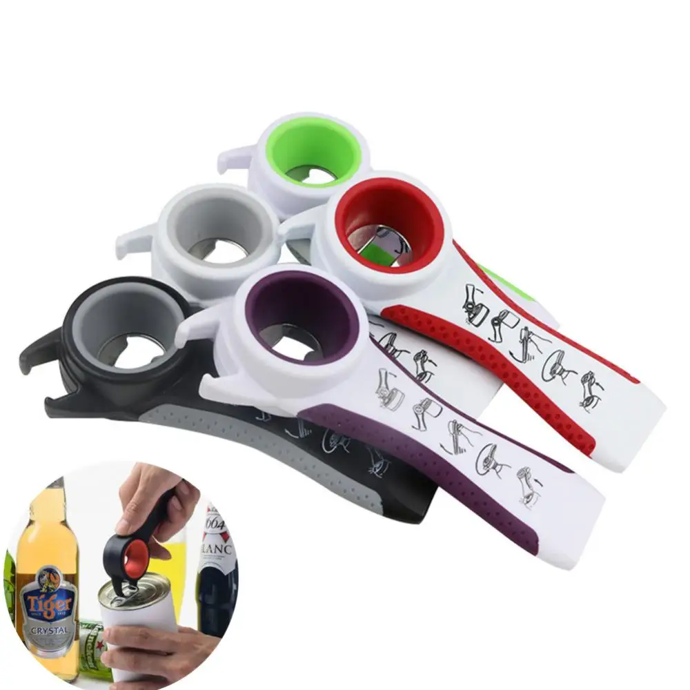 

Multifunction Can Opener 5 In 1 Stainless Steel Beer Opener Jar Opening Gadgets Plastic Thread Cap Openers Kitchen Accessories