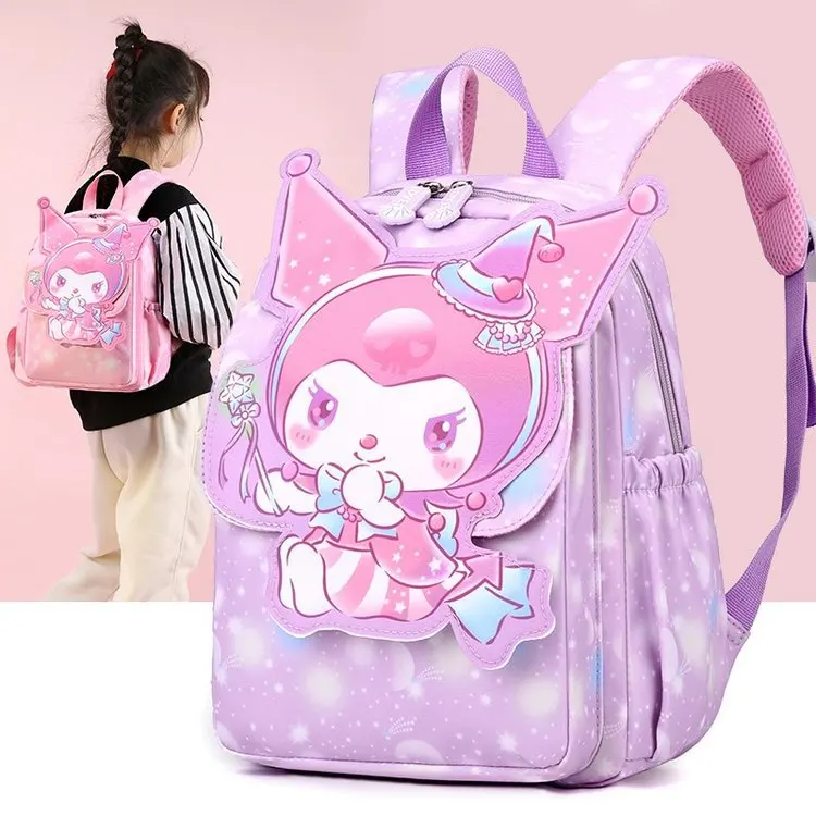 

Фиолетовый рюкзак Kuromi My Melody, мультяшный маленький рюкзак для книг для девочек, студенческий рюкзак, милый мультяшный дорожный рюкзак для улицы