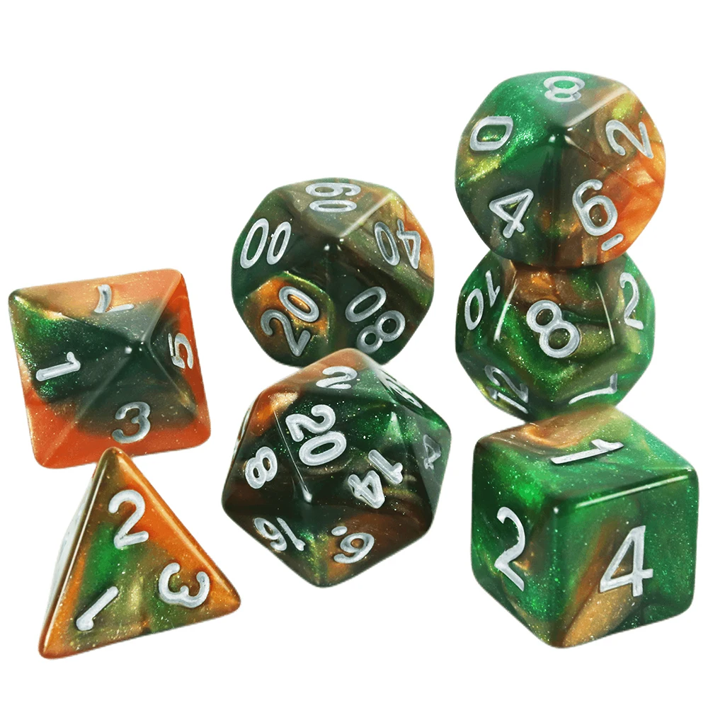 Game Dice Dual Color Multi Faced Dragon And Dungeon Game Dice Board Game 7 Pieces Per Set