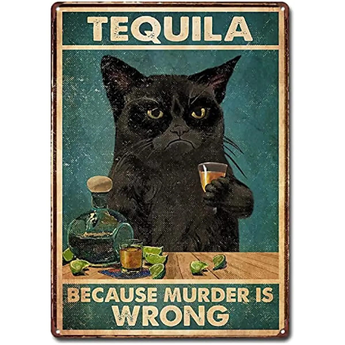 

Плакаты с изображением черной кошки из-за убийства неправильные, винтажные железные жестяные знаки, ретро металлические знаки, декоративные таблички, принты, настенное искусство для бара