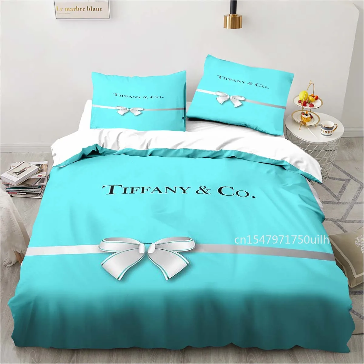 

Комплект постельного белья Blue T-Tiffany на все сезоны, Комплект постельного белья из 3 предметов, одеяло, пододеяльник, двуспальный комплект постельного белья