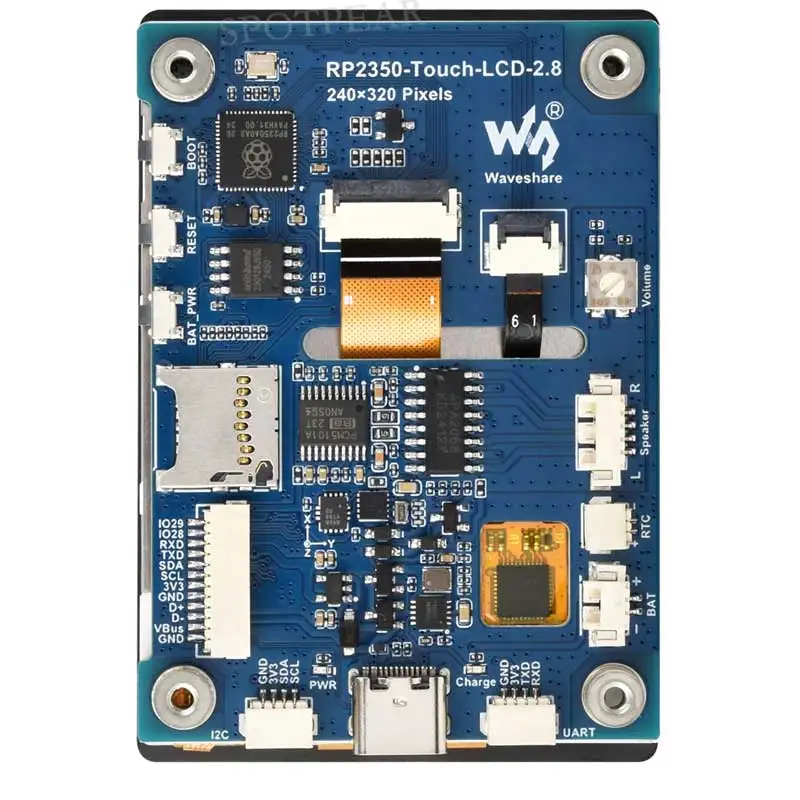 ����� ���� ���� 2 RP2350 2.8 ��ġ LCD �뷮 �� ��ġ ��ũ�� ���� ���� QMI8658 6 ��/PCM5101 �����/SD/RTC