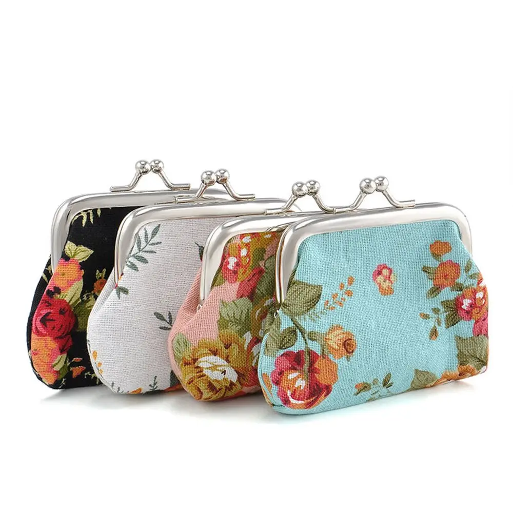 Coin purse Fashion rose coin purses holder women mini change wallets girl money bag zipper small pouch key pockets