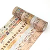 NEW 1PC 10M Decorative Vintage Kraft Script Newspapers Stamps Map Masking Washi Tape Adhesive Stickers Cute Journal Stationery 6