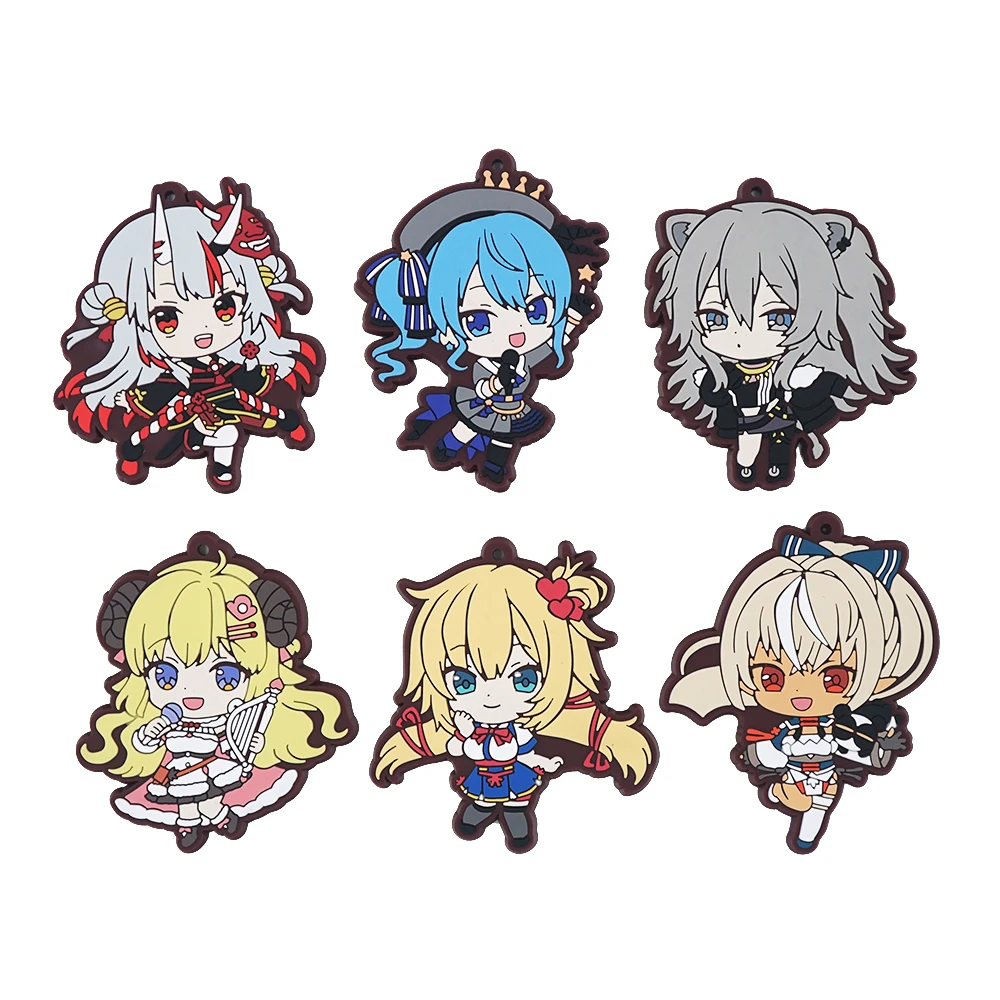 Hololive аниме Nakiri Ayame Shishiro Botan Hoshimachi Suisei Akai Haato Tsunomaki Watame резиновый брелок | Украшения и