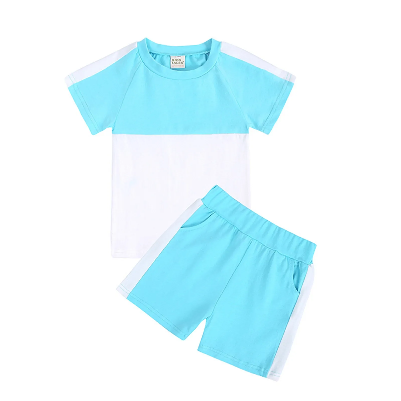 Toddler Kids Infant Baby Unisex Summer Tshirt Shorts Soft Patchwork Cotton 2PC Girls Top And Pants Set Baby Stuff for Girls