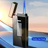 Touch Sensitive Solar Rechargeable Lighter Metal Outdoor Windproof Butane Gas Lighter Turbo Torch Blue Flame Jet Lighters 3