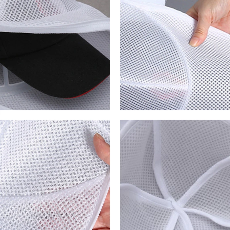 Laundry Bag Washing Machine Hat Wash Protector Cap Cleaner Laundry Bag Small Clothes Wash Bag Anti-Deformation Mesh Organizer Zip Bags