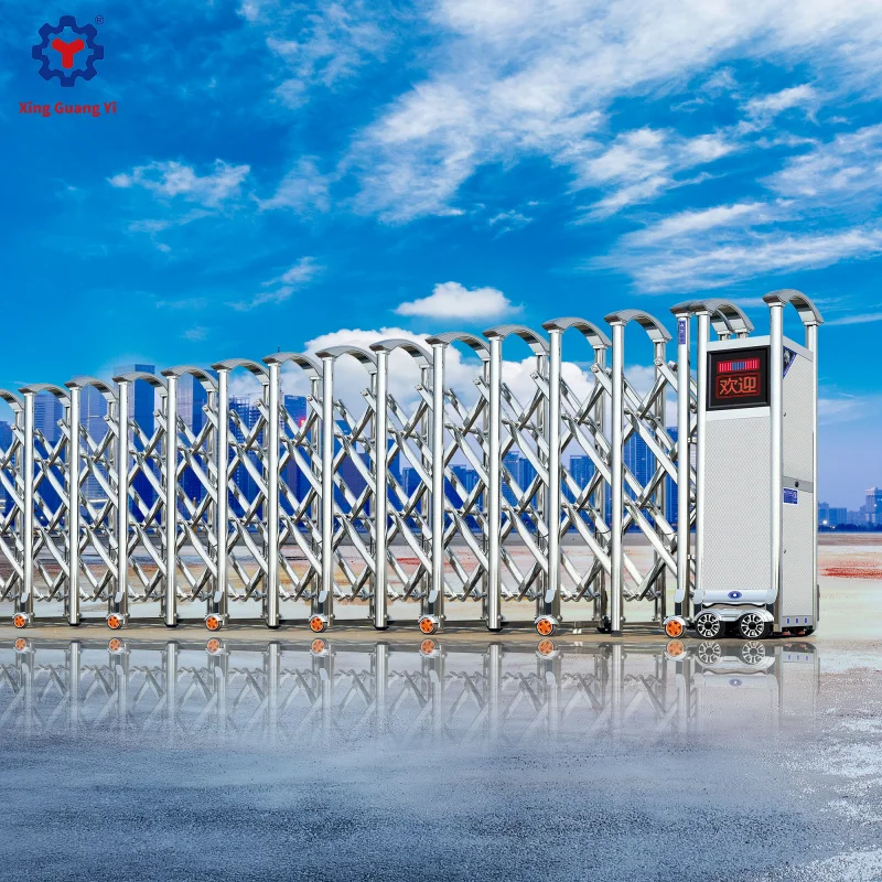 맞춤형.XGY 현대식 스테인리스 스틸 진입로 안전 상업용 문 수축식 울타리 게이트 학교 공장 메인 게이트