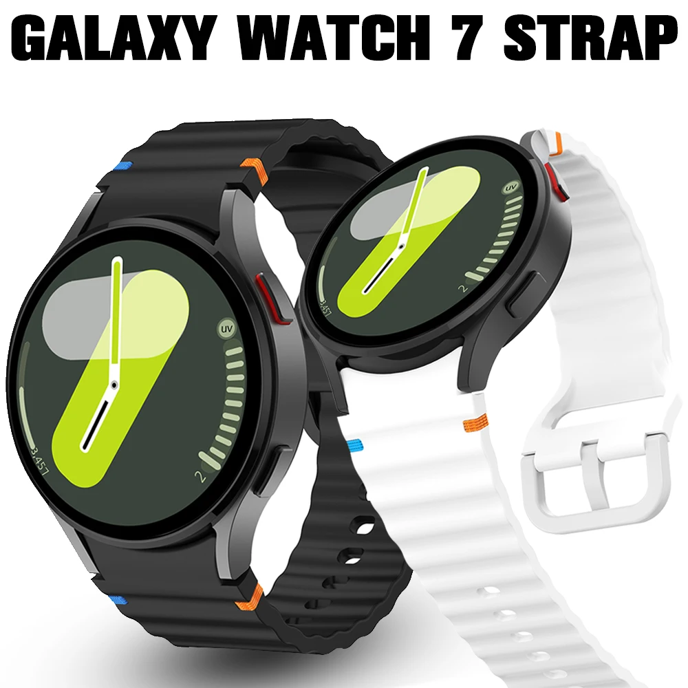 

Оригинальный силиконовый спортивный ремешок для часов Samsung Galaxy Watch 7/6, кассета 43 мм 47 мм 5Pro 45 мм, браслет для часов 7 FE 5 4 Classic 40 мм 44 мм