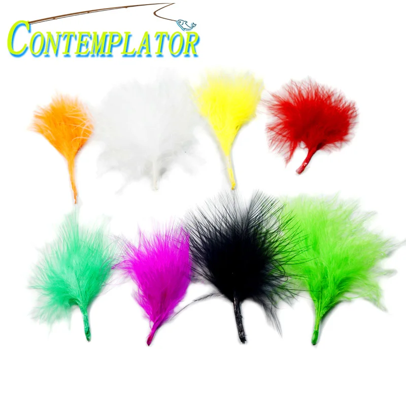 Contemplator Fly Tying 30Pcs Sangue Marabù Turchia Fluff Per Code Ali Materiali 8 Colori Filanti 6-12 Centimetri Fly Tying Piume