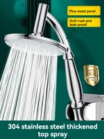6 inch pressurised shower head shower bath bath household bathroom bath shower head handheld overhead spray with hose 2