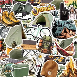 Pack of Outdoor Hiking Cartoon Scenery Stickers - Waterproof Decals for Luggage, Laptop, and Phone (50PCS)