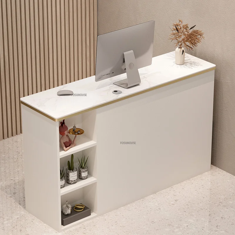 Modern Reception Desks for Beauty Salon Bar Table Shop Counter Commercial Supermarket Clothing Store Cashier Desk Office Tables