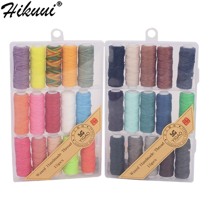 0.45 0.8mm Round Waxed Thread for Leather Craft Bracelets Weave Sewing Polyester Cord Wax Coated Strings DIY Accessories